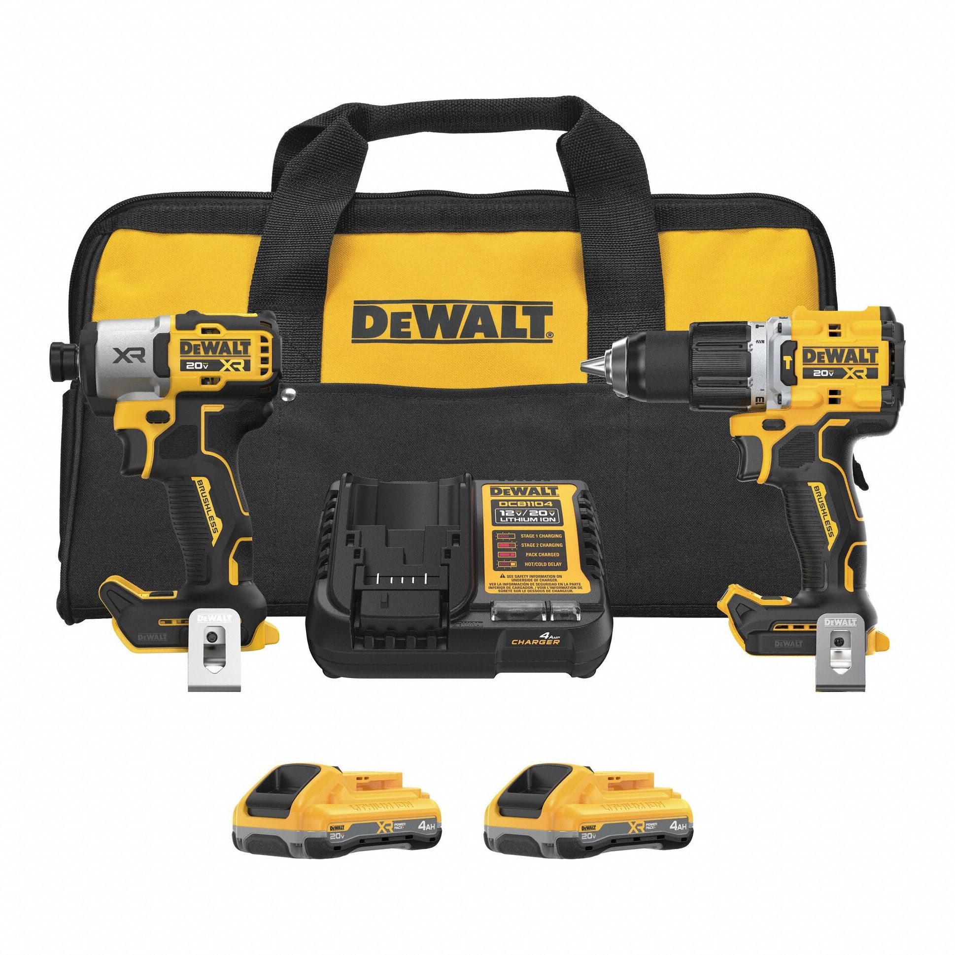 DEWALT, 2 Tools, Hammer Drill/Impact Driver, Combo Kits - 411NJ0 ...