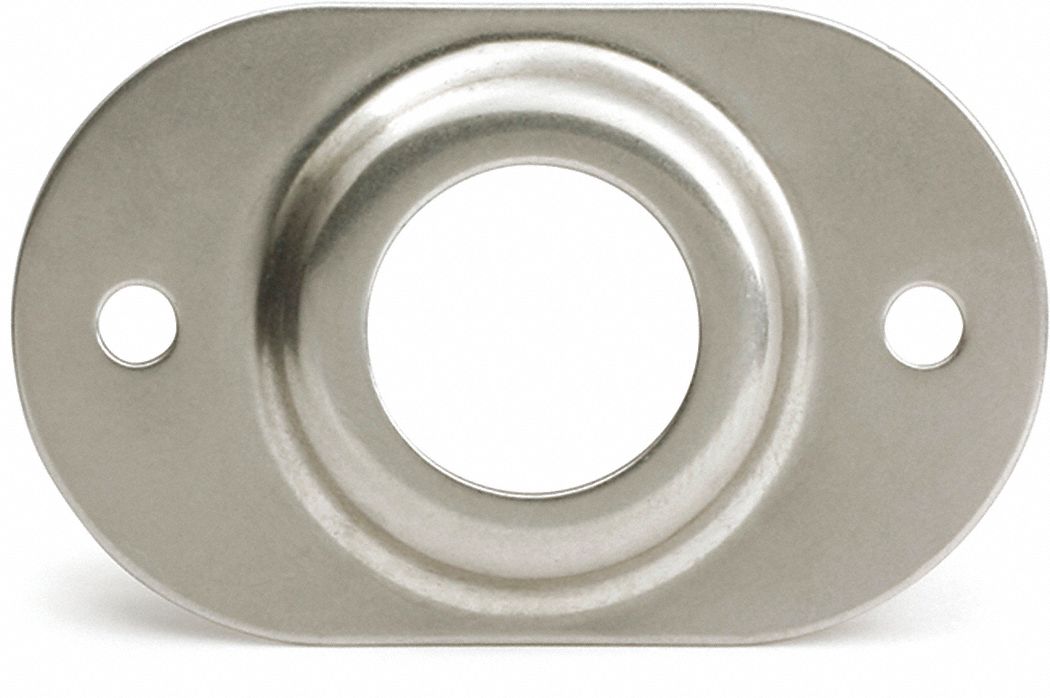 Security Plate: Mounting Bracket, Silver, Stainless Steel, 2 1/4 in Lg, 1 7/16 in Ht