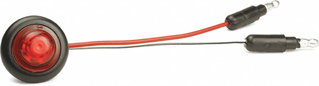 MICRONOVA DOT CLEARANCE MARKER LIGHT, LED, ROUND, SURFACE MOUNT, RED, GROMMET, 12V DC