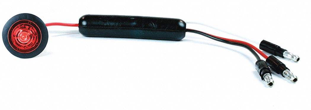 MicroNova DOT Clearance Marker Light: Clearance Light, LED, Round, Red, Grommet