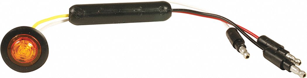 MicroNova DOT Clearance Marker Light: Clearance Light, LED, Round, Amber, Grommet