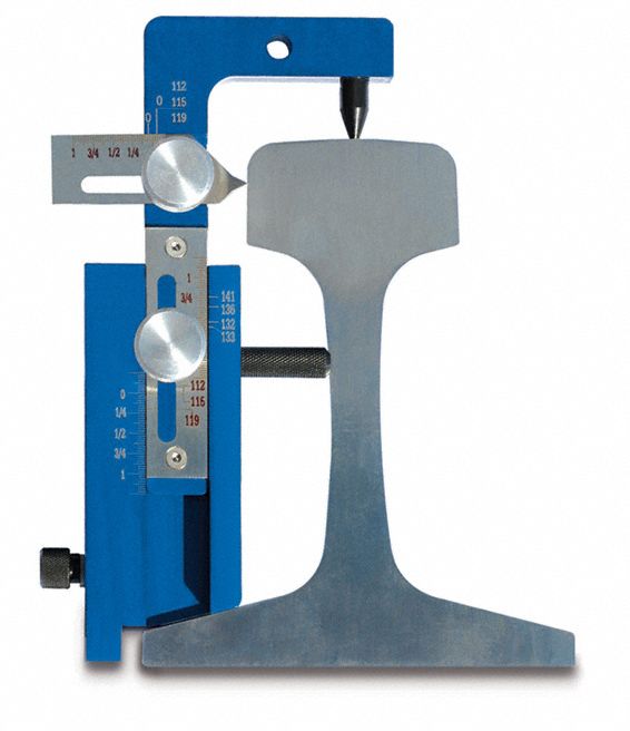 Railhead Wear Gauge: 2 lb Wt, Aluminum