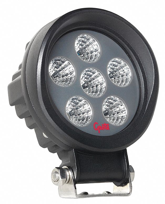 VEHICLE WORK LIGHT, ROUND, FLOOD, LED, BRACKET, BLUNT CUT WIRES, UNIVERSAL, SURFACE MOUNT