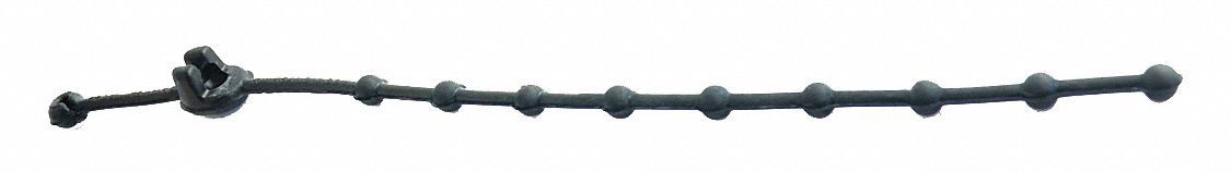 Beaded Cable Tie: 8 in Overall Lg - NEW, 7 11/16 in Bundle Dia - Max - NEW, 1/4 in Bead Dia - NEW