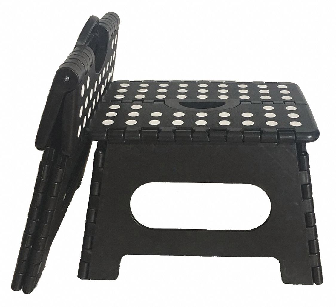 Folding Step, Plastic, 700 lb. Ld Cap.