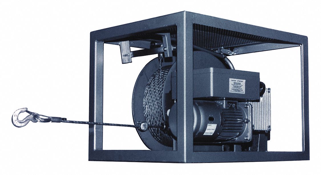 Electric Winch: 2,000 lb 1st Layer Load Capacity, 1.4 hp Motor HP, 9.4 A Full Load Amps