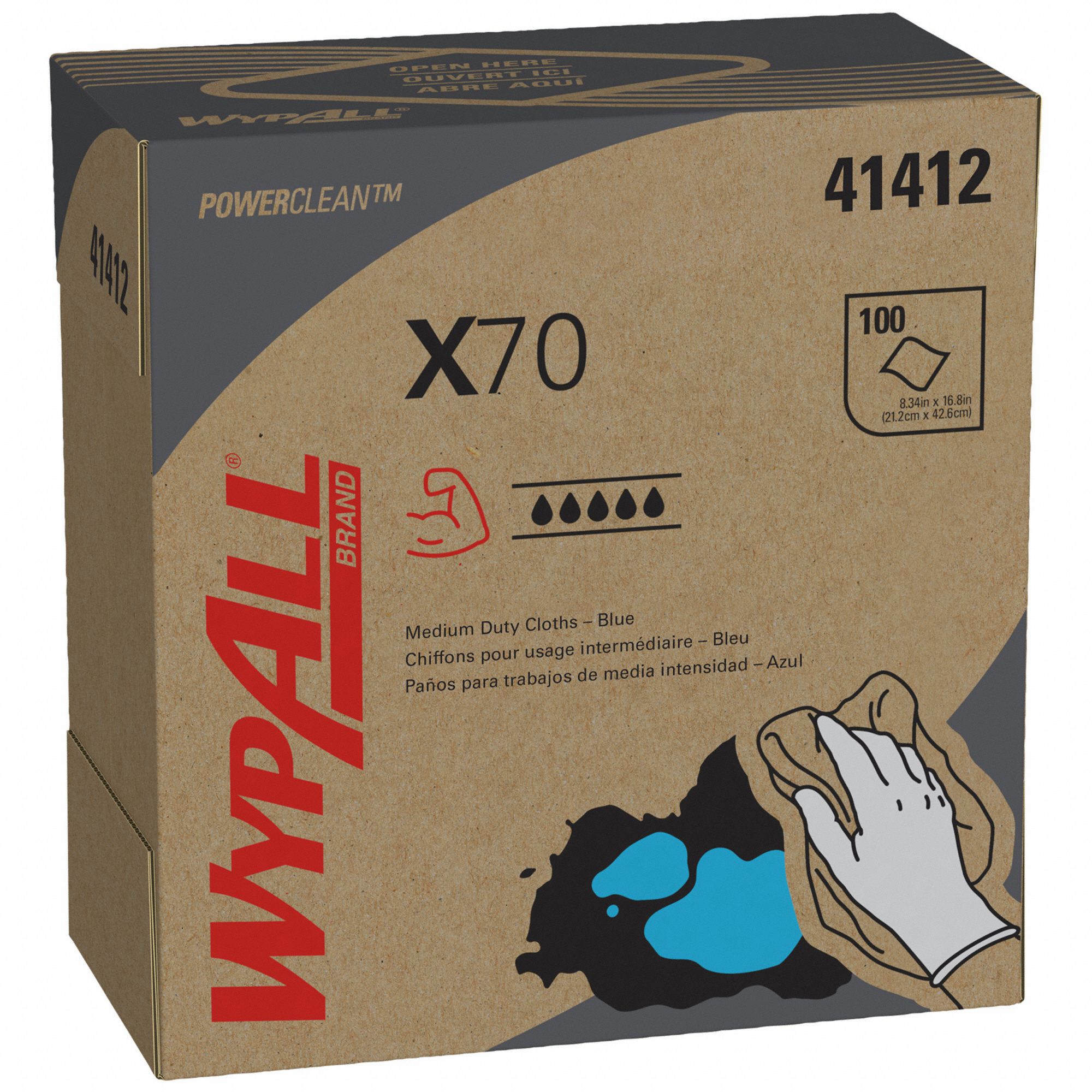 Dry Wipe 8 1/4 x 16-3/4 Blue PK10