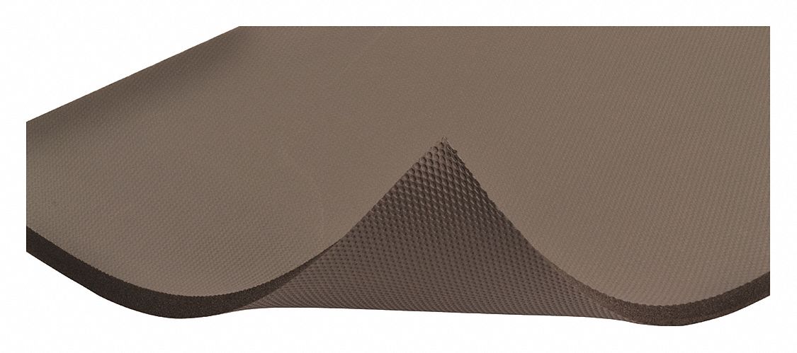 Antifatigue Runner: Pebble, 3 ft x 75 ft, 3/4 in Thick, Black, Nitrile Foam, Oil & Grease-Resistant