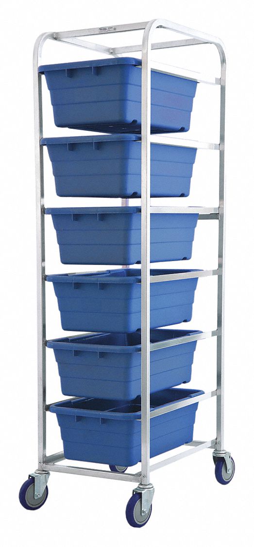 Lightweight Corrosion-Resistant Vertical Rack-Style Tub Cart: 600 lb Load Capacity