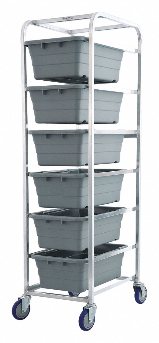 Lightweight Corrosion-Resistant Vertical Rack-Style Tub Cart: 600 lb Load Capacity