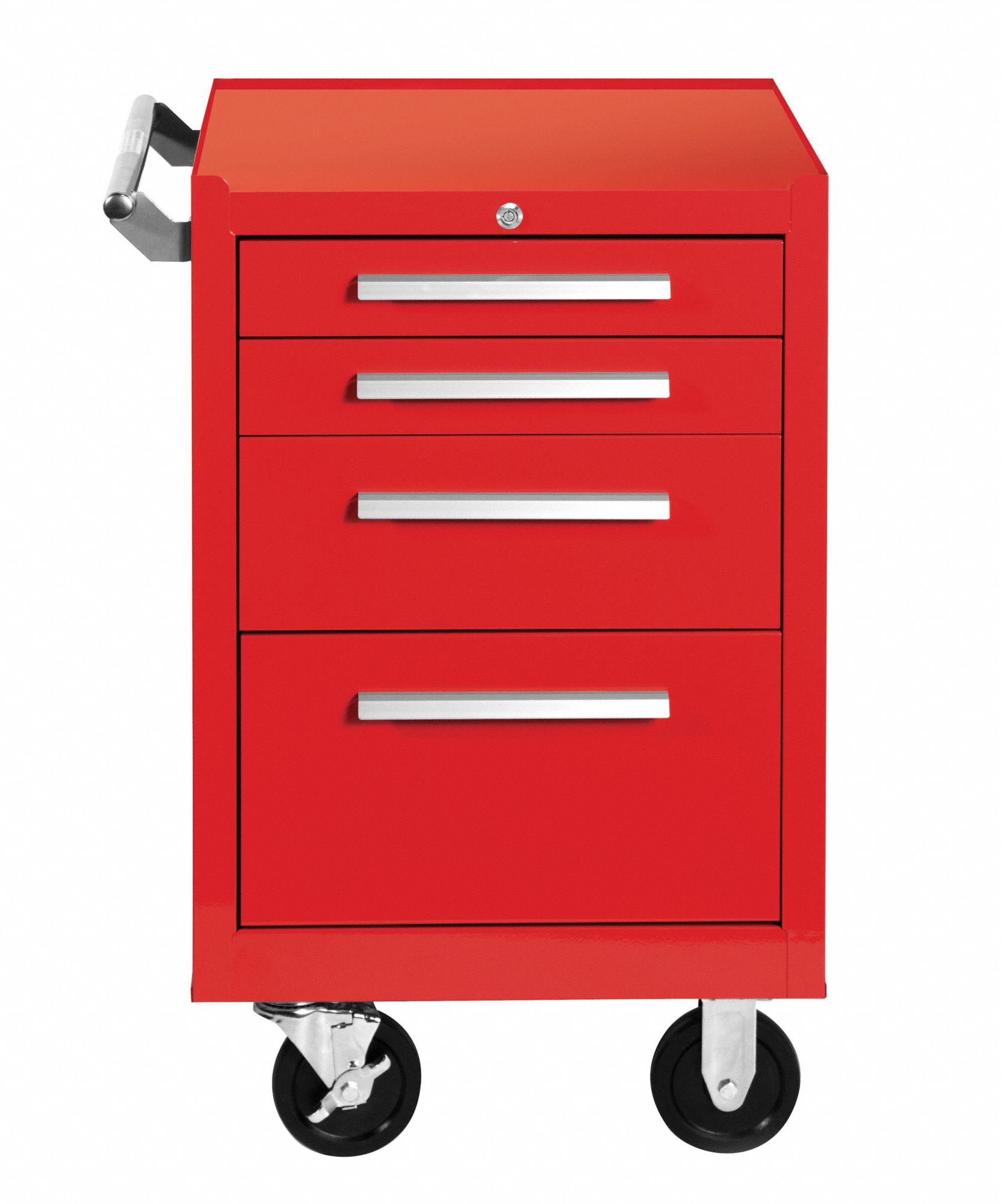 ROLLER CABINET, RED, 4 DOOR