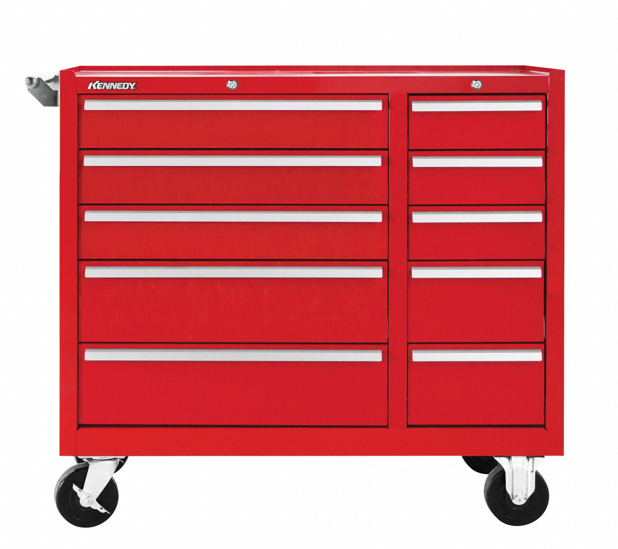 WESTWARD Rolling Tool Cabinet: Gloss Red, 26 3/4 in W x 18 15/16 in D x 39  1/2 in H, Red, 7 Drawers