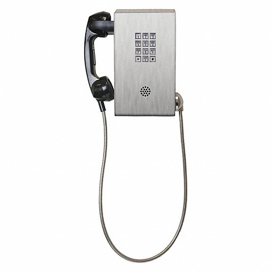 Telephone: Analog, Gray, 1 Handsets, 1 Lines, PSTN, Compact/Handset/Keypad, Armored Cord