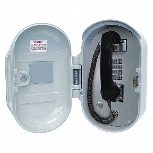 Telephone: VoIP/Ethernet, Gray, 1 Handsets, 1 Lines, VoIP, Handset/Weatherproof