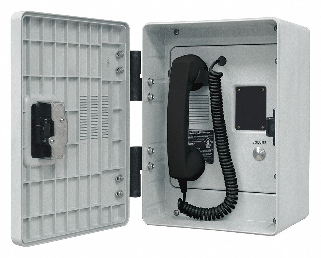 Telephone: VoIP/Ethernet, Gray, 1 Handsets, 1 Lines, VoIP, Handset/Weatherproof, Surface
