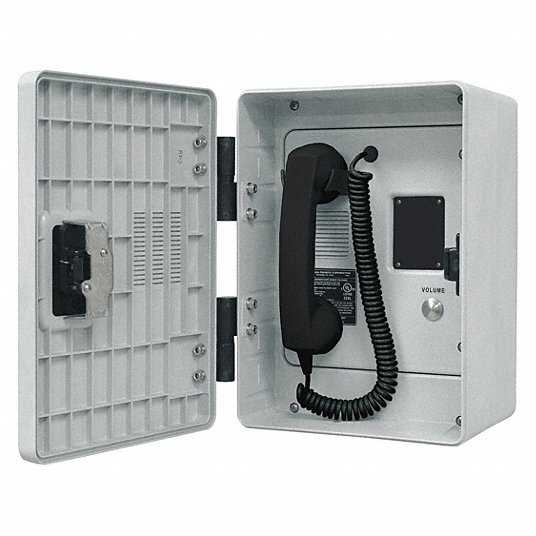 Telephone: VoIP/Ethernet, Gray, 1 Handsets, 1 Lines, VoIP, Handset/Weatherproof