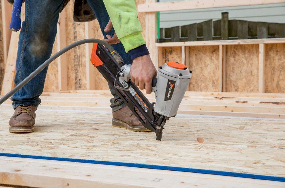 PASLODE Air Powered, Nail Gun, Bump Firing Mode, 90 psi 414Z18F350P