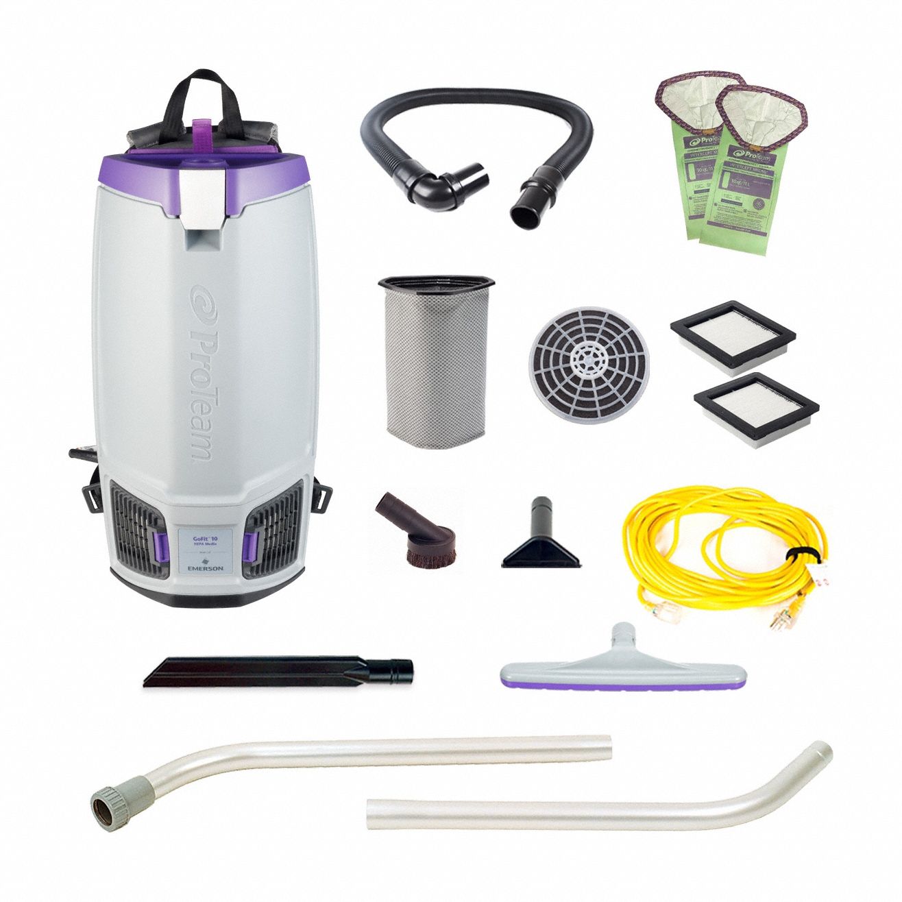 Backpack Vacuum, 50 ft, 12.9 lb, 153 cfm