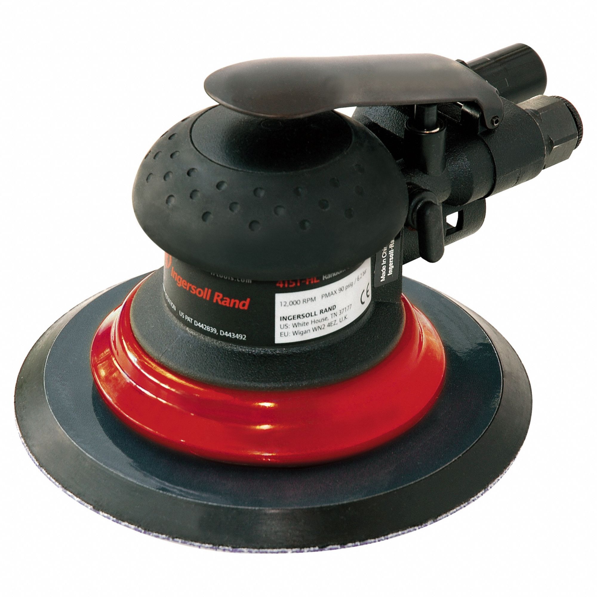 Air Orbital Sander: 6 in, Hook and Loop, 3/32 in Orbit, Central Vacuum, Heavy Duty