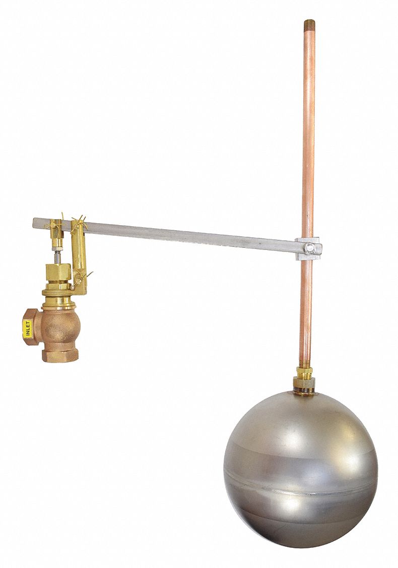 Float Valve Assembly: For Water Media, Angle Valve Body, Cylindrical, Bronze, FNPT