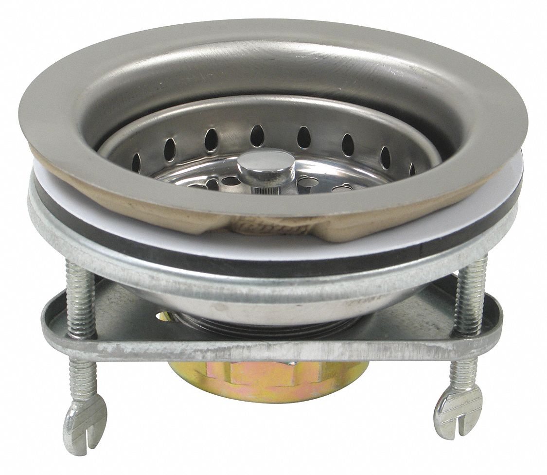 Strainer: 4 1/2 in Overall Dia, 4 in Overall Ht, 1 1/2 in Pipe Dia, Stainless Steel