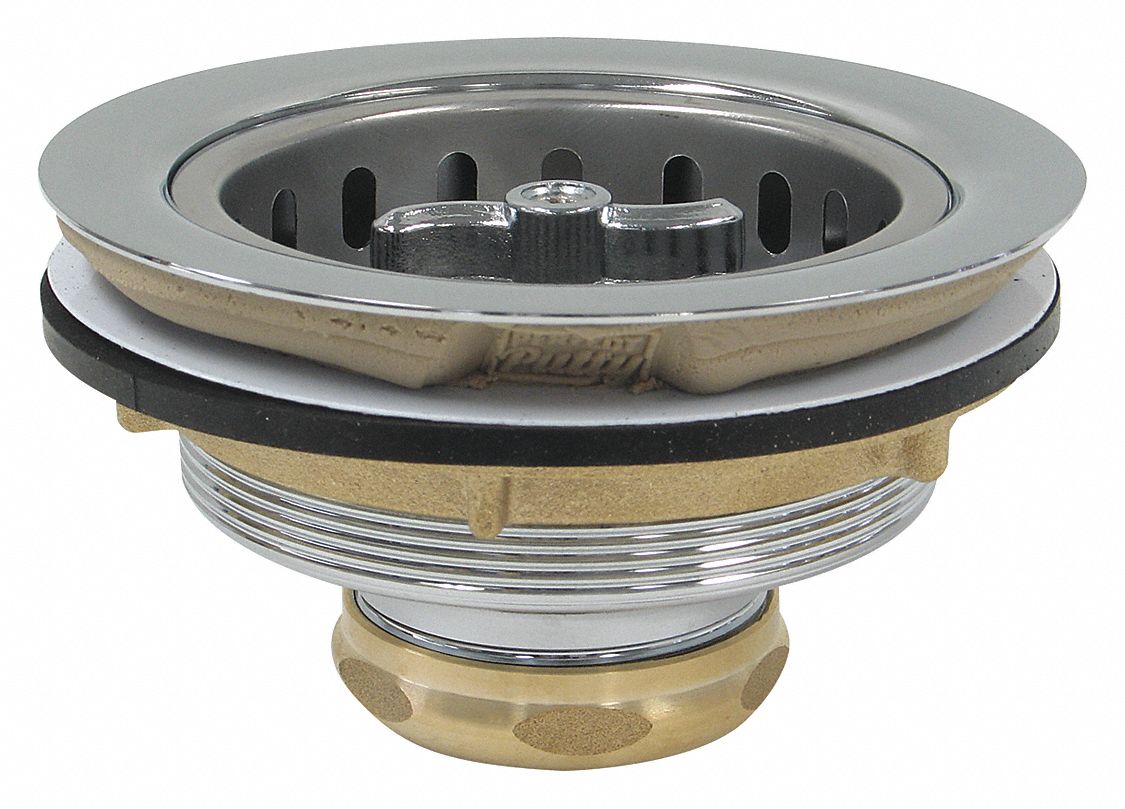 PERFECT PUTTY Brass Round Sink Strainers with PreInstalled Putty, 1 1/2 in Pipe Dia., 5 in