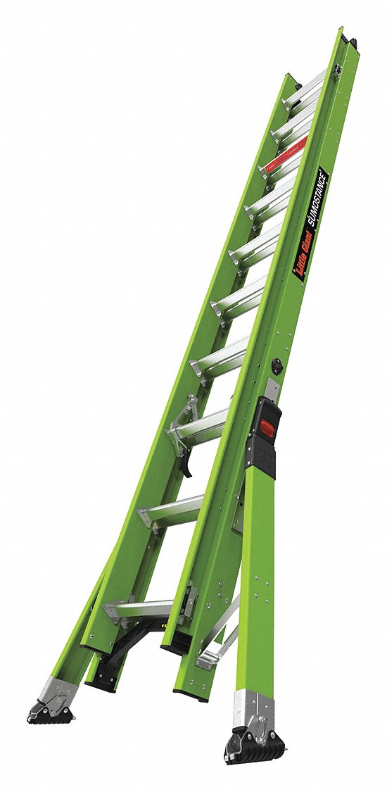 LITTLE GIANT, 20 ft Industry Ladder Size, 20 ft Extended Ladder Ht, Extension Ladder 415F72