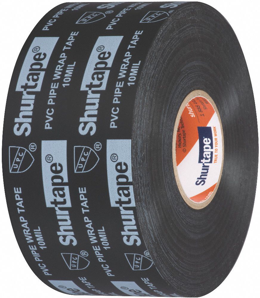 SHURTAPE Pipe Sealant Tape, PVC, 2 in Width, 1199 in Length, Black