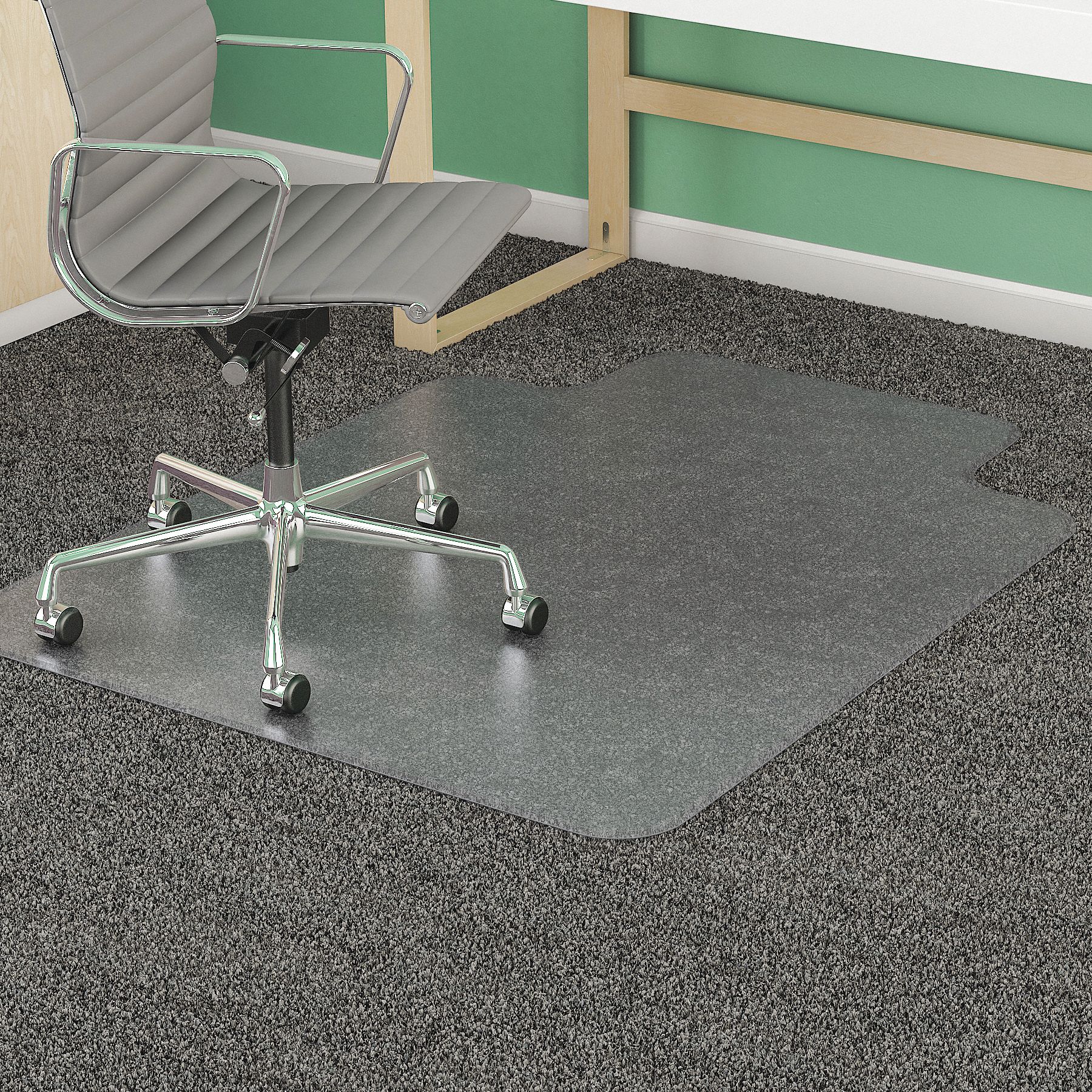 Deflecto Traditional Lip Chair Mat Clear For Carpet With Padding