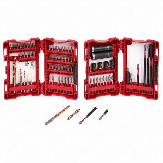 MILWAUKEE, Screwdriver Bit Set, 75 No. of Pieces, Screwdriver Bit Set ...