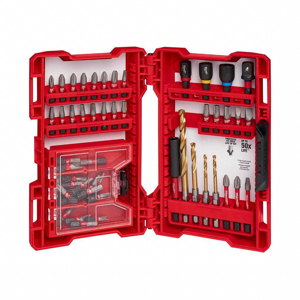 MILWAUKEE Screwdriver Bit Set Screwdriver Bit Set, 52 No. of Pieces, 1/4 in Hex Shank Size