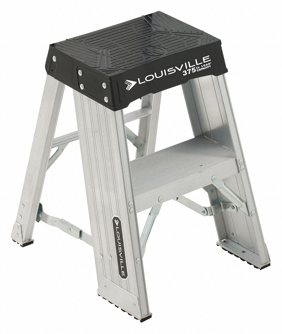 ESCABEAU,ARGENT,CAPACITE 375 LB,ALUM