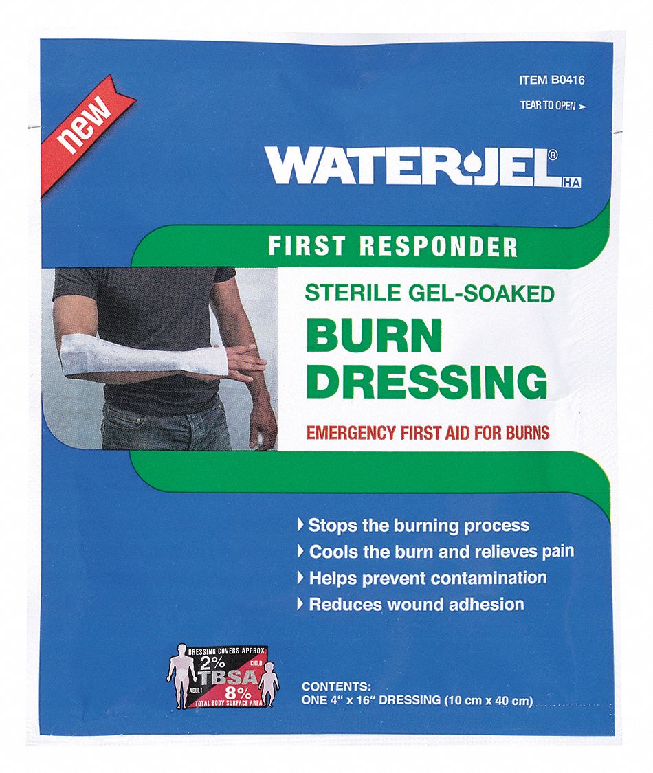 Burn Dressing: 16 in Dressing Lg, 4 in Dressing Wd, Non-Woven Polyester, Sterile, 7 PK