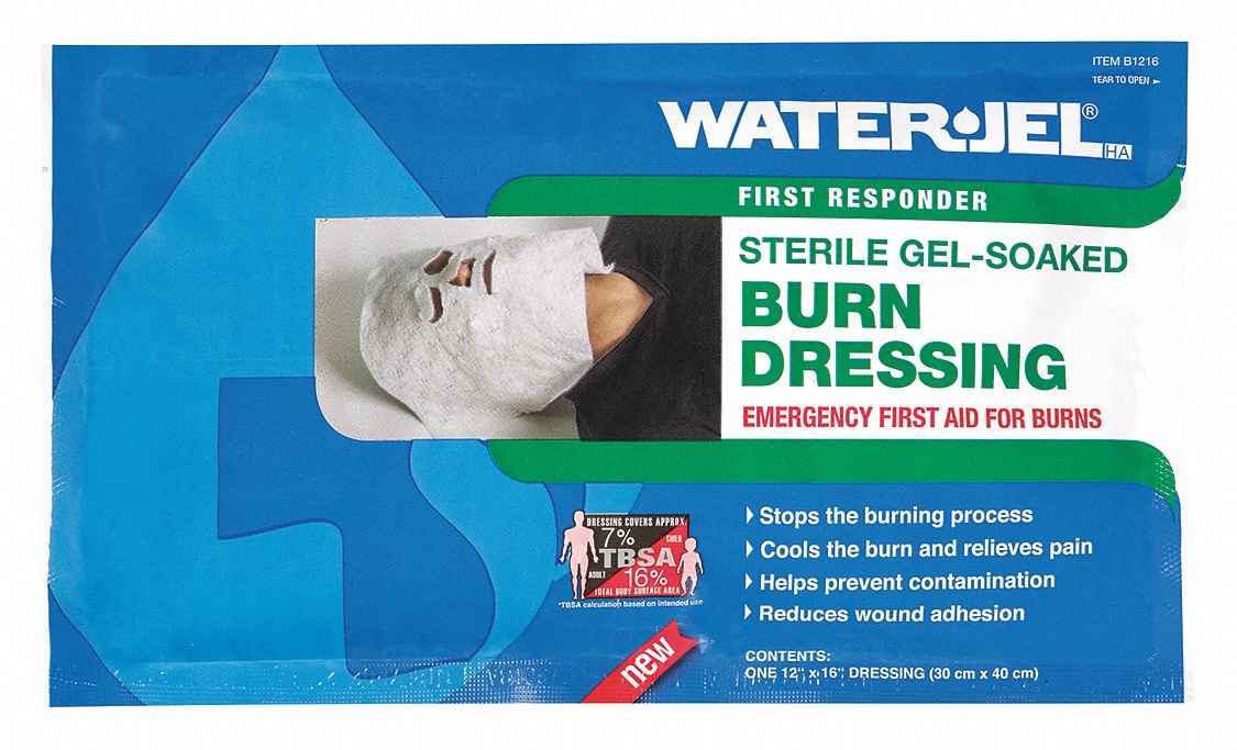 BURN DRESSING, STERILE, WATERPROOF, WHITE, 12 X 16 IN, NON-WOVEN