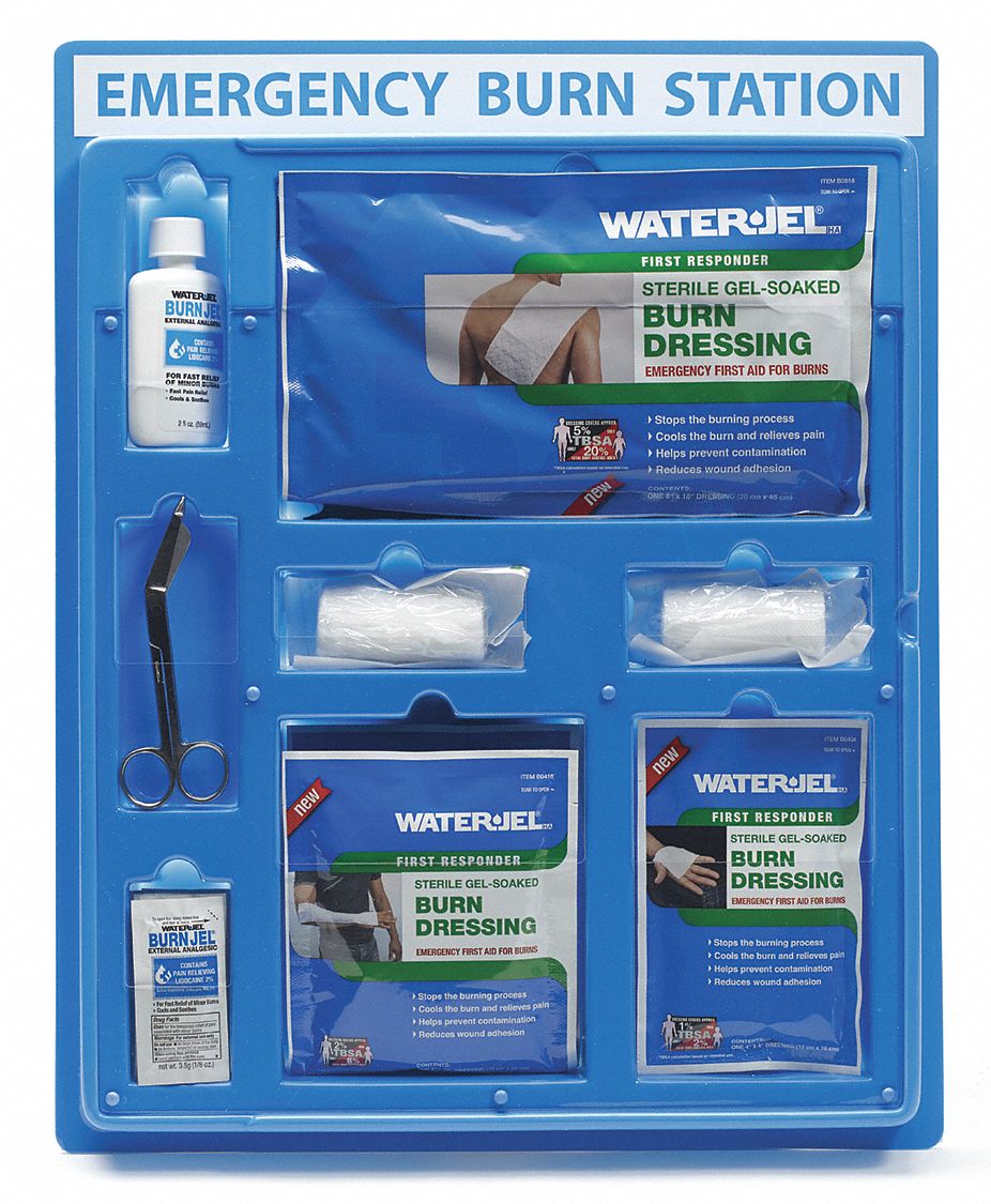 WATERJEL Plastic Burn Care Kit, Blue; People Served 17 415J37EBSL
