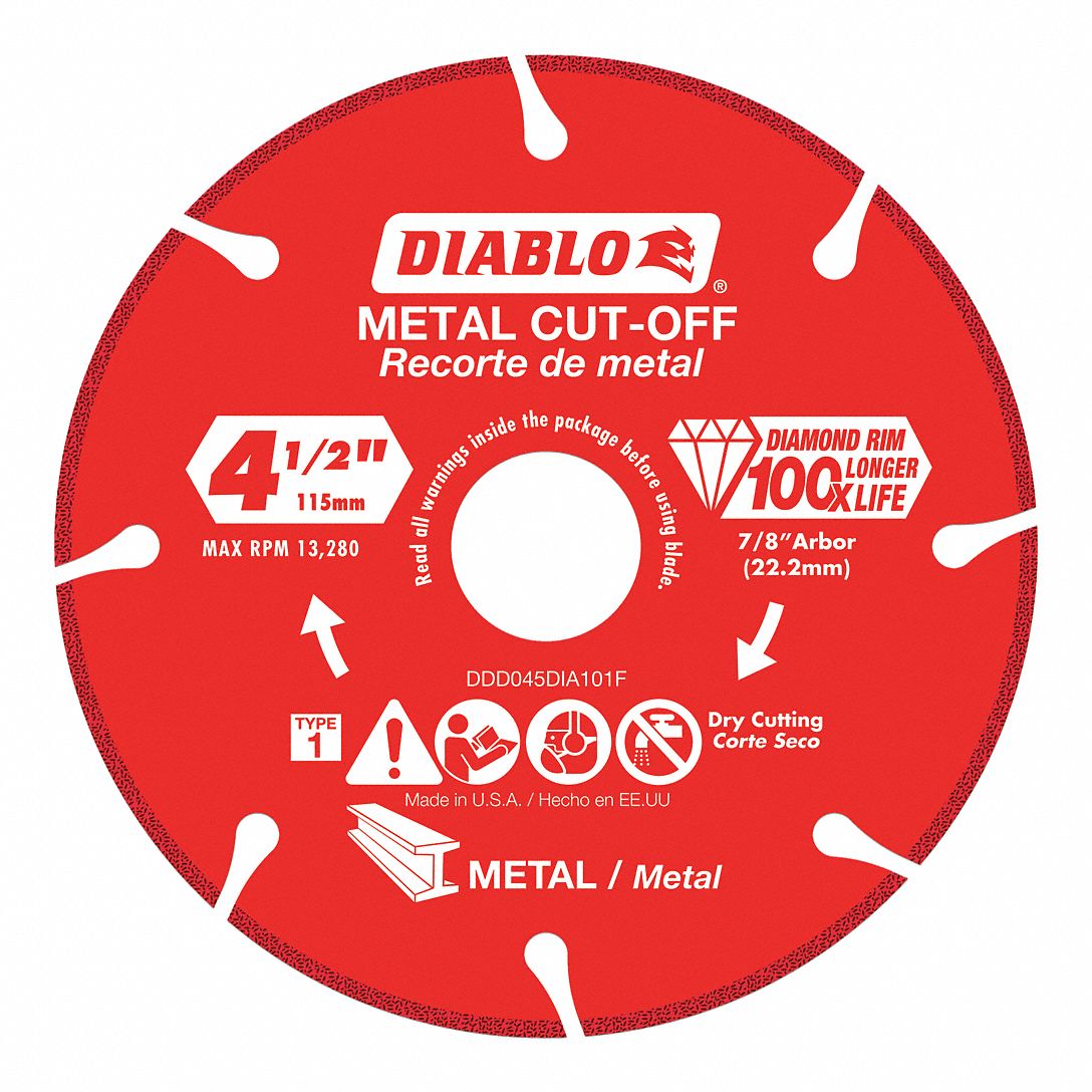 DIAMOND SAW BLADE,4 1/2 IN BLADE DIA