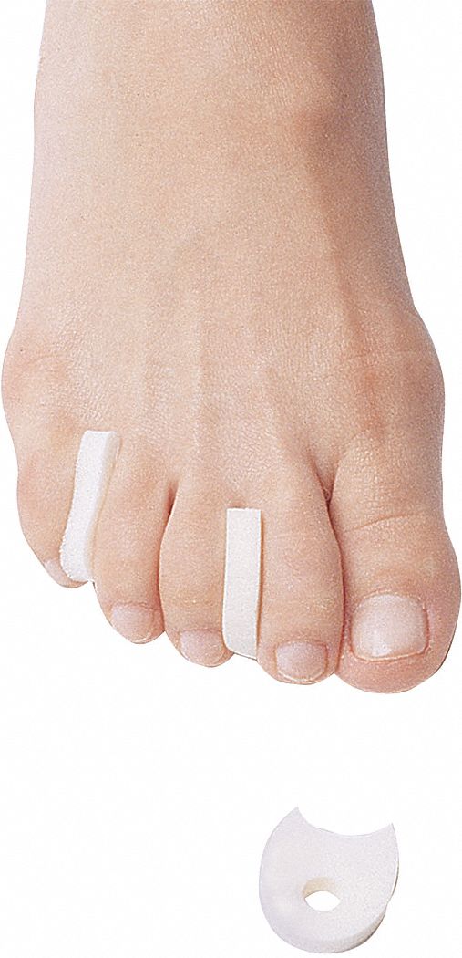 Toe Separators: Cream, Foam, 3/4 in Wd, 1 in Lg, 6 PK