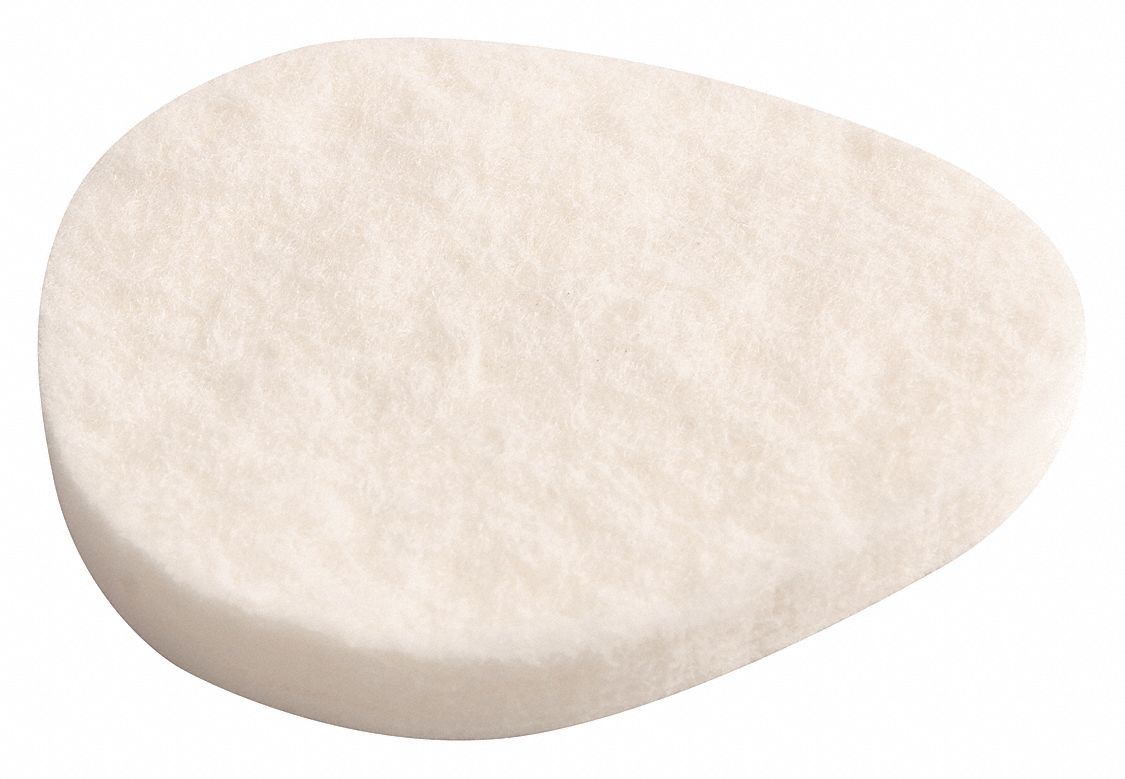 Metatarsal Pad: Cream, Felt, 1 in Wd, 1 1/8 in Lg, 6 PK