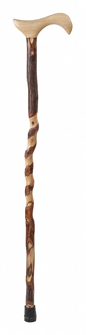 Cane,  Derby-Top Handle Type,  Single Base Type,  37 in Height,  250 lb Weight Capacity,  Hickory