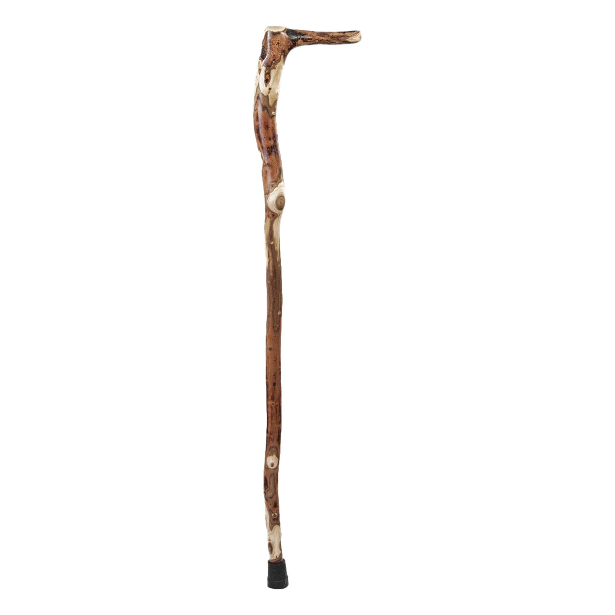 Walking Stick: Walking Stick, Knob Root, Single, Wood, Rubber Bottom Tip, Wood