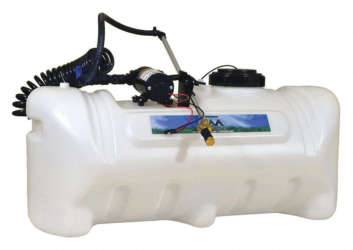Sprayer: 25 gal Tank Capacity, 2.2 gpm Flow Rate, 40 psi PSI, 15 ft Hose Lg