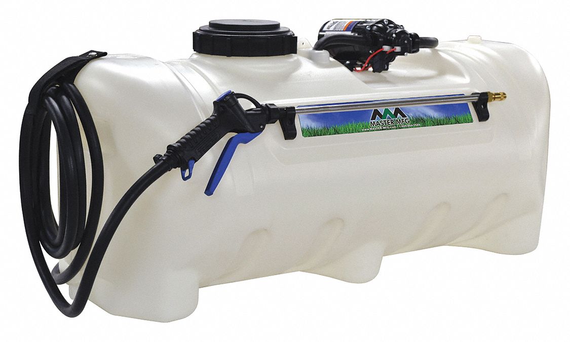 MASTER MANUFACTURING Sprayer: 25 gal Tank Capacity, 2.2 gpm Flow Rate, 70  psi, 15 ft Hose Lg