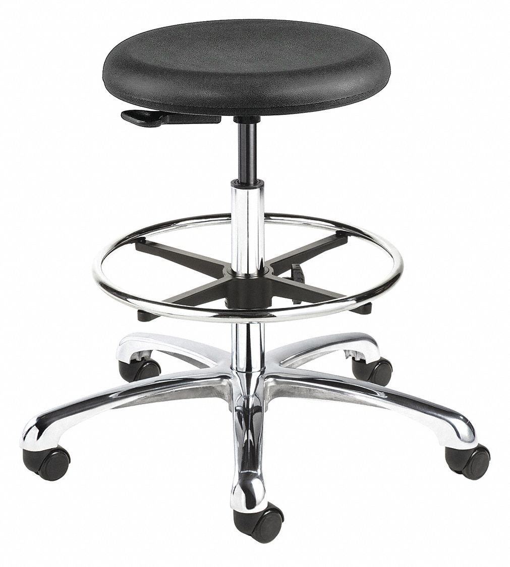 Cleanroom Pneumatic Stool: 300 lb Wt Capacity, 21 1/2 in to 31 1/2 in, 14 in Seat Dp