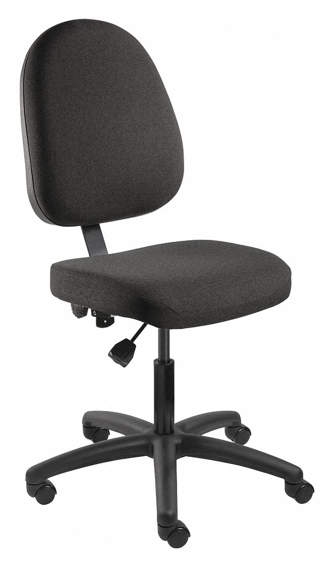 Executive Chair: Black, Vinyl, 300 lb Wt Capacity, 18 in to 23 in Nom. Seat Ht. Range