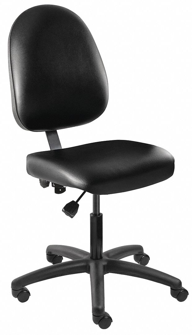 Executive Chair: Black, Fabric, 300 lb Wt Capacity, 18 in to 23 in Nom. Seat Ht. Range