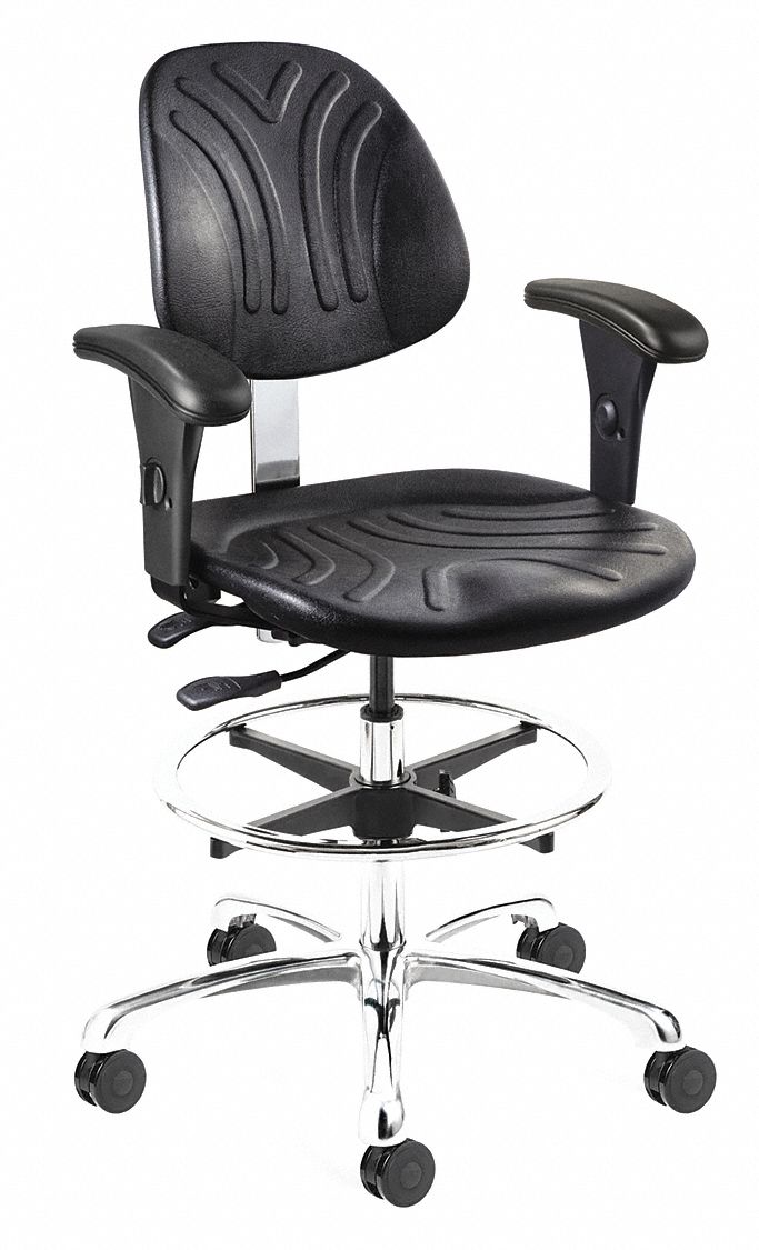 BEVCO, Black, Polyurethane, Drafting Chair 415Y447551D3750S/5AA Grainger