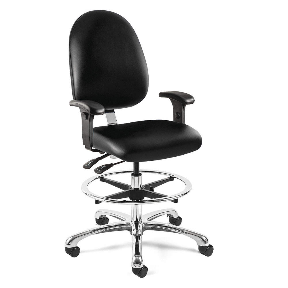 Integra Black Vinyl Drafting Chair 19 Back Height 415y48 9551l