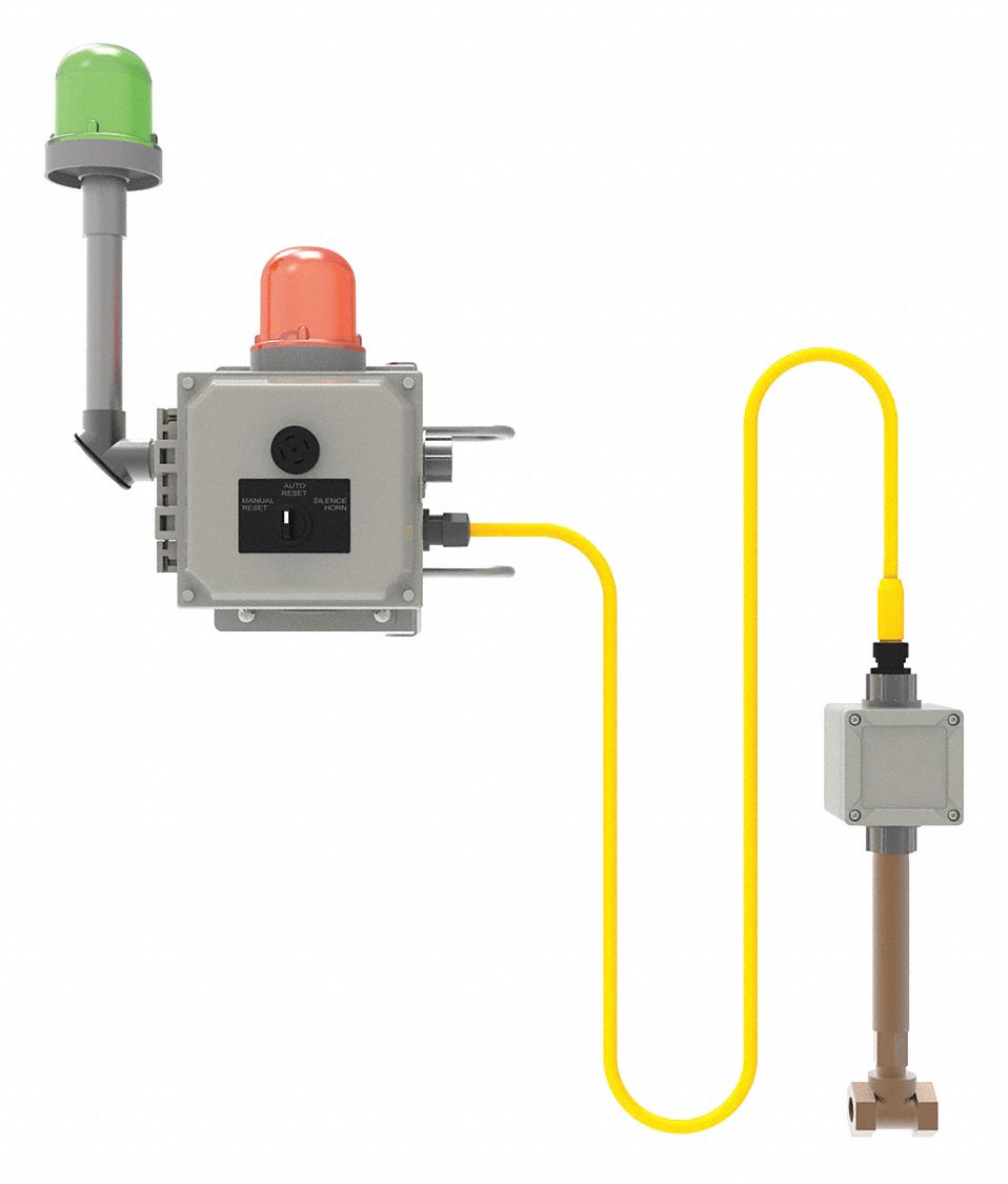 Emergency Signaling System: Eyewash, 1/2 in NPT Female, Galvanized Steel, Beacon/Signal, 4X
