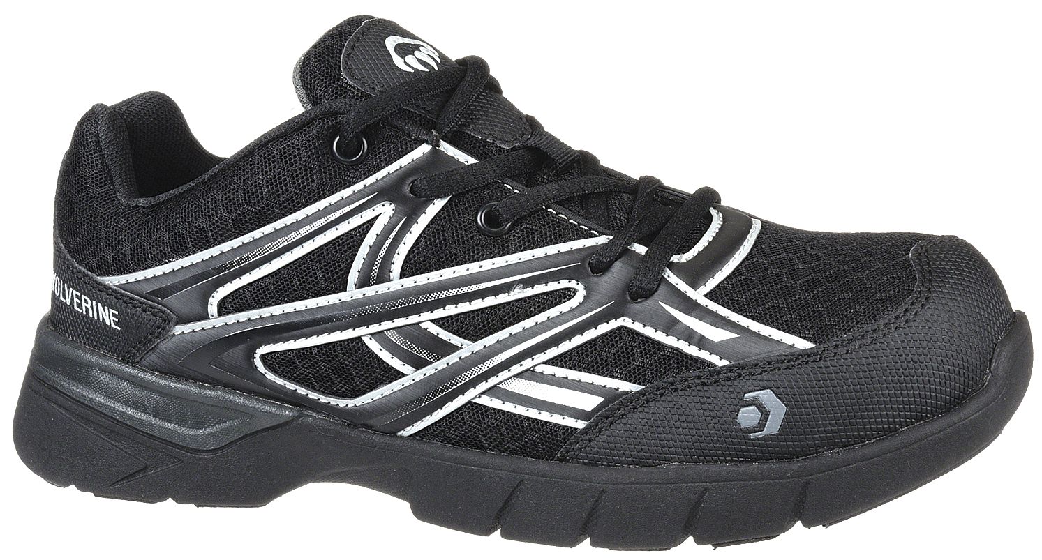 WOLVERINE Athletic Shoe, 6-1/2, M, Women's, Black, Composite Toe Type ...