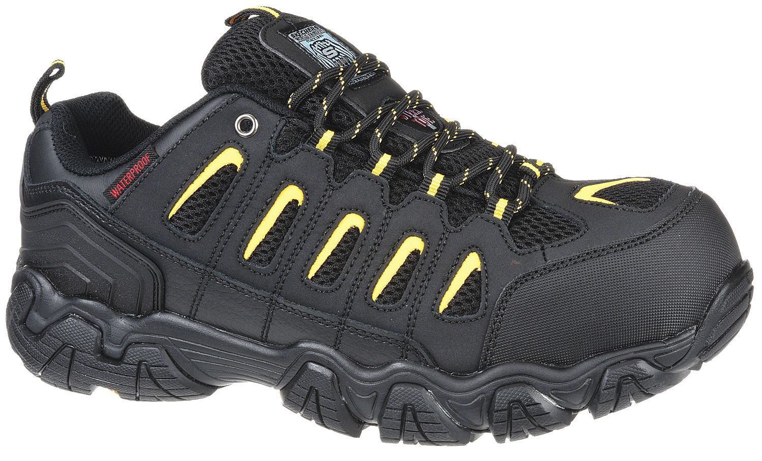 black and yellow skechers